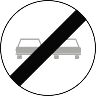 Előzési tilalom vége KRESZ közlekedési tábla