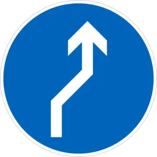 Kötelező haladási irány (Z-alakban megtört) KRESZ közlekedési tábla