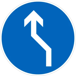 Kötelező haladási irány (S-alakban megtört) KRESZ közlekedési tábla