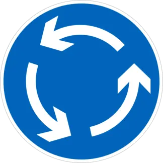 Körforgalom KRESZ közlekedési tábla