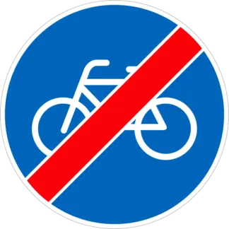 Kerékpárút vége KRESZ közlekedési tábla