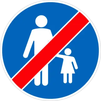 Gyalogút vége KRESZ közlekedési tábla