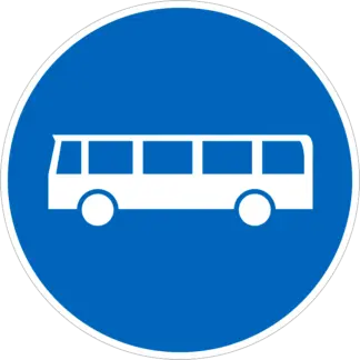 Autóbusz-forgalmi sáv KRESZ közlekedési tábla