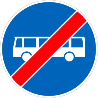 Autóbusz-forgalmi sáv vége KRESZ közlekedési tábla