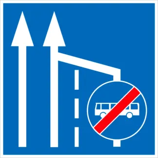 Autóbusz-forgalmi sáv vége KRESZ közlekedési tábla