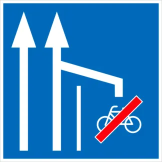 Kerékpársáv vége KRESZ közlekedési tábla