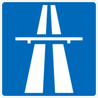 Autópálya KRESZ közlekedési tábla