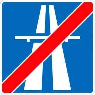 Autópálya vége KRESZ közlekedési tábla