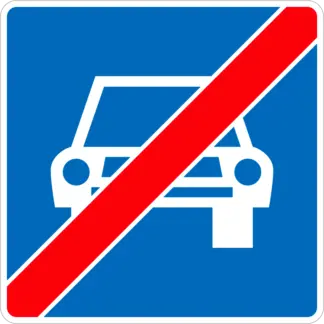 Autóút vége KRESZ közlekedési tábla