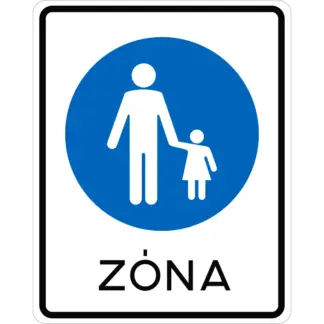 Gyalogos övezet KRESZ közlekedési tábla
