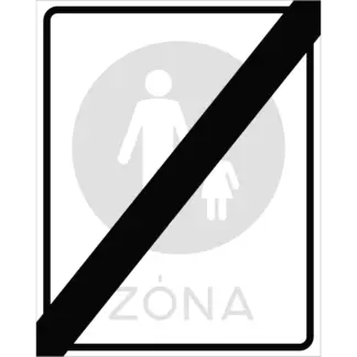 Gyalogos övezet vége KRESZ közlekedési tábla