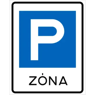 Várakozási övezet KRESZ közlekedési tábla