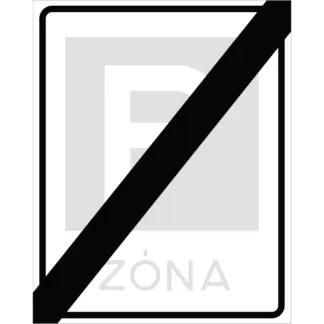 Várakozási övezet vége KRESZ közlekedési tábla