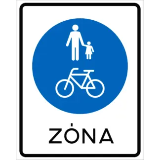 Gyalogos-kerékpáros övezet KRESZ közlekedési tábla
