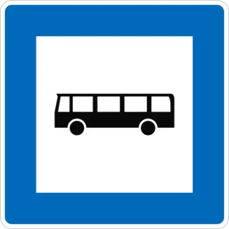 Autóbusz megállóhely KRESZ közlekedési tábla