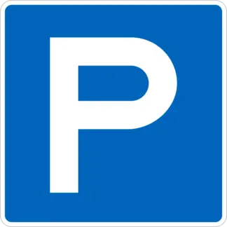 Várakozóhely (parkoló) KRESZ közlekedési tábla