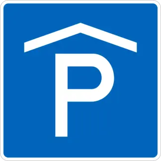 Parkolóház KRESZ közlekedési tábla