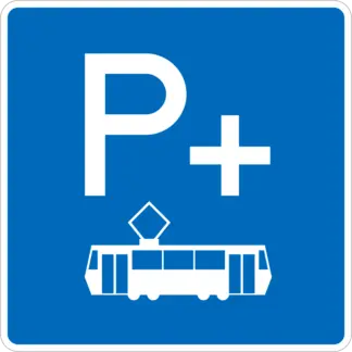 Parkolj és utazz! (villamossal) KRESZ közlekedési tábla