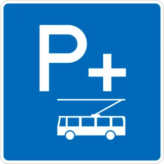 Parkolj és utazz! (trolibusszal) KRESZ közlekedési tábla