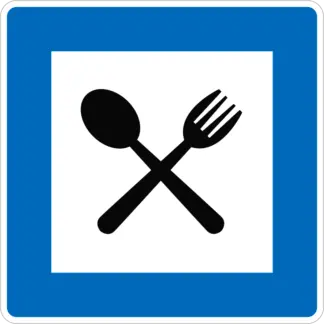 Étterem KRESZ közlekedési tábla