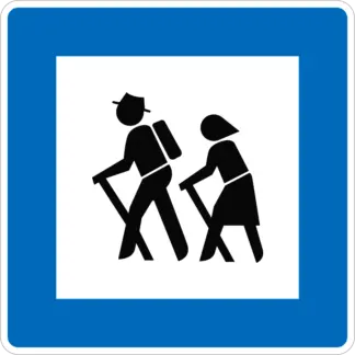 Gyalogutak kiindulási pontja KRESZ közlekedési tábla