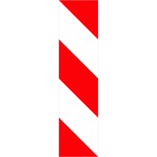 Sávozott terelőtábla (jobbról kerülendő) KRESZ közlekedési tábla