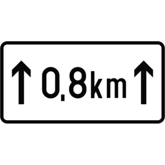 Hosszúság KRESZ közlekedési tábla