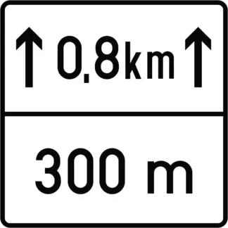 Hossz És Távolság KRESZ közlekedési tábla