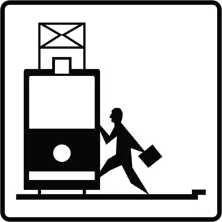 Járdasziget nélküli villamosmegálló KRESZ közlekedési tábla