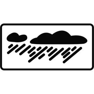 Esőzés KRESZ közlekedési tábla