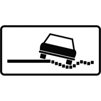 Veszélyes padka KRESZ közlekedési tábla