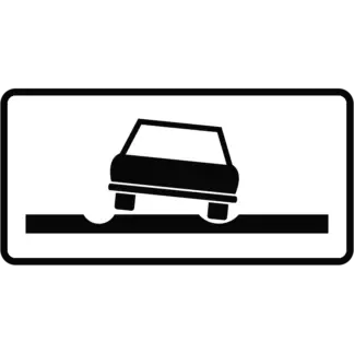 Nyomvályús útszakasz KRESZ közlekedési tábla