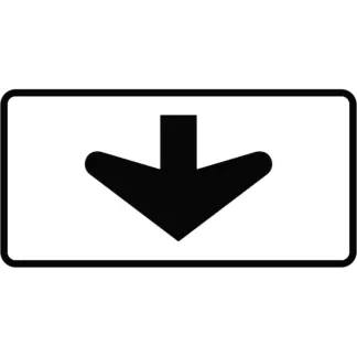 Forgalmi sávra mutató nyíl KRESZ közlekedési tábla