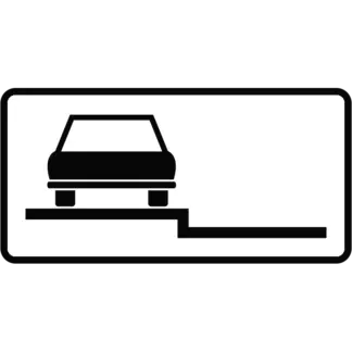 Járdán várakozás teljes felállással (bal) KRESZ közlekedési tábla