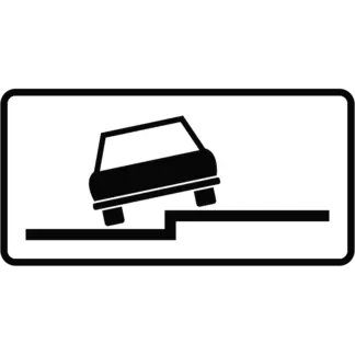 Járdán várakozás félkerékkel (jobb) KRESZ közlekedési tábla