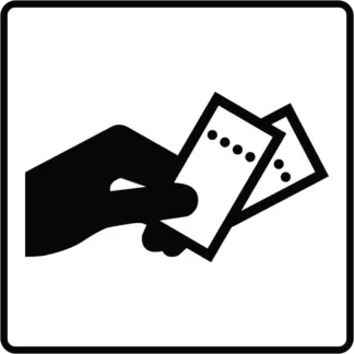 Jegyváltás helye KRESZ közlekedési tábla