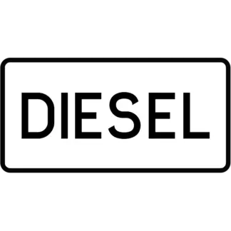 Diesel üzemanyag KRESZ közlekedési tábla