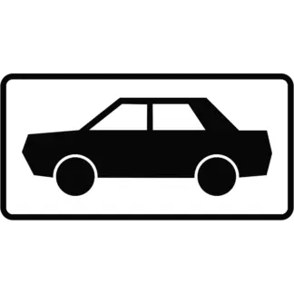 Személygépkocsik részére KRESZ közlekedési tábla