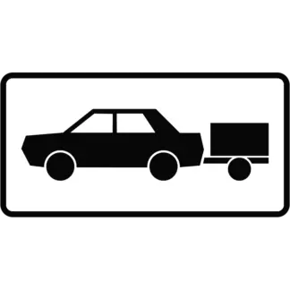 Utánfutós személygépkocsik részére KRESZ közlekedési tábla