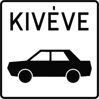 Kivéve személygépkocsi KRESZ közlekedési tábla