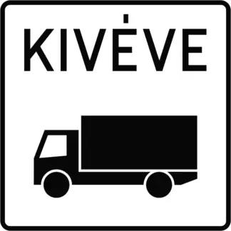 Kivéve tehergépkocsi KRESZ közlekedési tábla