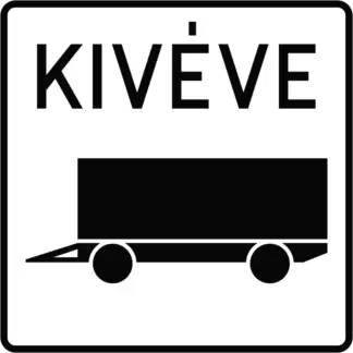 Kivéve nehéz pótkocsi KRESZ közlekedési tábla