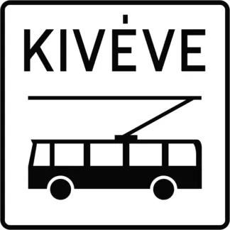 Kivéve trolibusz KRESZ közlekedési tábla