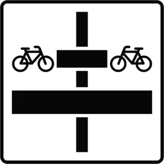 Utat keresztező kerékpárosok elsőbbsége (2) KRESZ közlekedési tábla