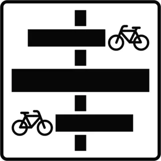 Utat keresztező kerékpárosok elsőbbsége (3) KRESZ közlekedési tábla