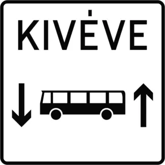 Kétirányú autóbusz-forgalom KRESZ közlekedési tábla