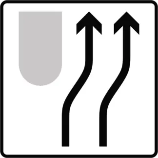 Forgalomcsillapító középsziget (2) KRESZ közlekedési tábla