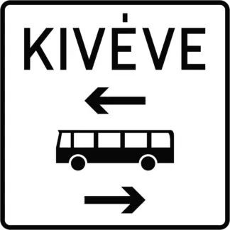 Keresztirányban kétirányú autóbusz-forgalom KRESZ közlekedési tábla