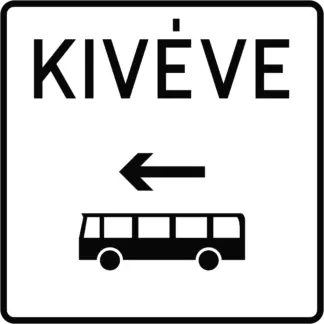 Keresztirányban autóbusz-forgalom jobbról KRESZ közlekedési tábla