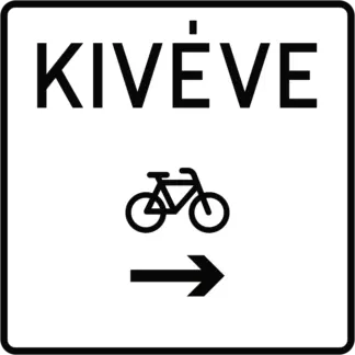 Keresztirányban  kerékpáros-forgalom balról KRESZ közlekedési tábla